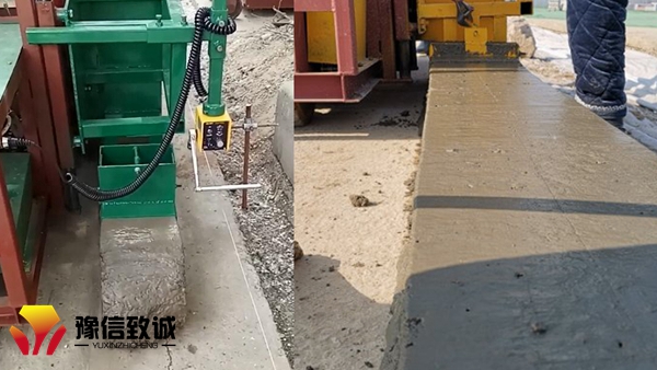 路緣石滑膜機(jī)施工現(xiàn)場(chǎng)